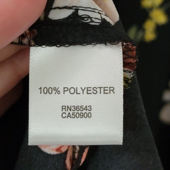 Van Heusen Black Floral Boho Lightweight Semi Sheer Popover Blouse Top XXL 2XL - Picture 10 of 11